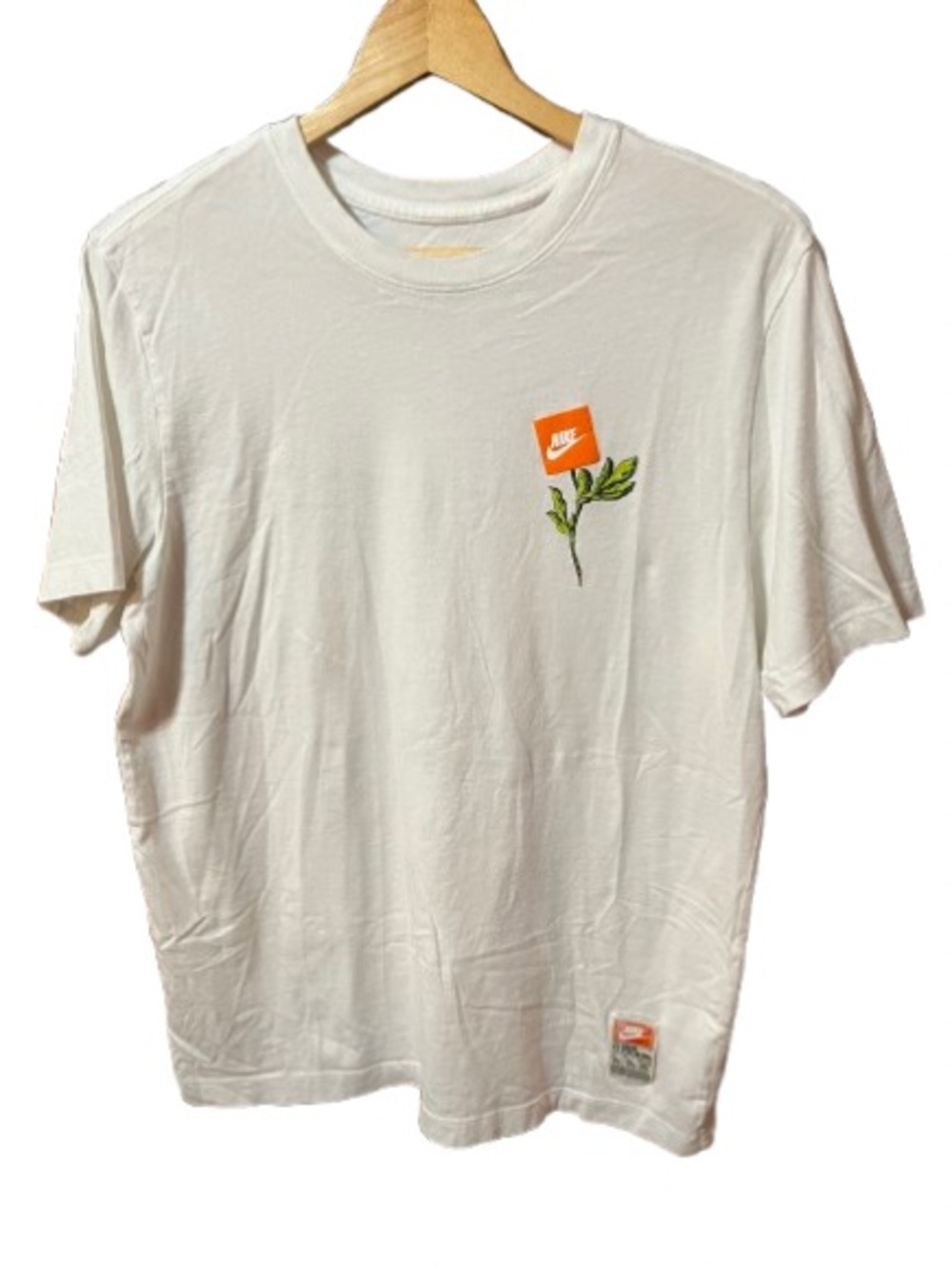 Nike The Nike Tee Grow Your Sole White T-Shirt with Orange Logo Size Medium
